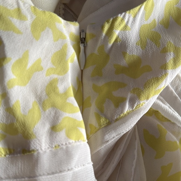 Leifnotes Women’s 8 Double V Neck Maxi Dres Embroidered Bird Pattern Sheer - Picture 6 of 7